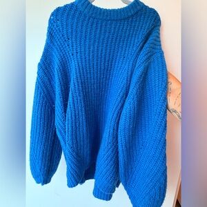 Anine Bing Royal Blue Chunky Crewneck Sweater
